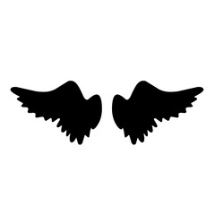 Wings icon black silhouette