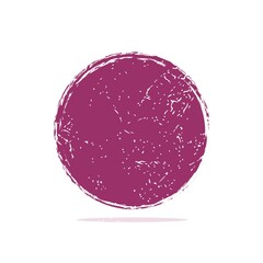 Circle brush stroke isolated on white background. Purple circle brush stroke. For stamp, seal, ink and brush design template. Round grunge hand drawn circle shape, illustration.