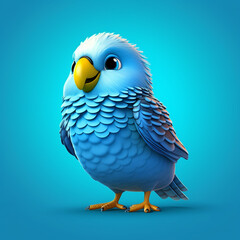 A Photo of Budgerigar 3D Visualization Created with Generative Ai technology