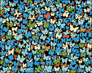 Background editable vector illustration of lots of butterflies