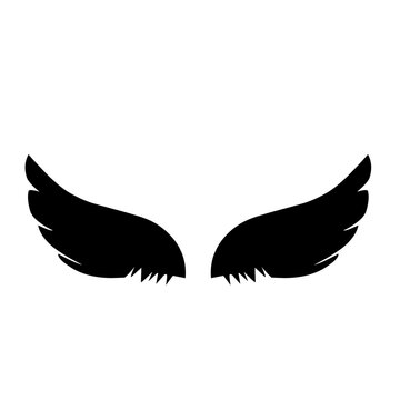 Wings icon black silhouette