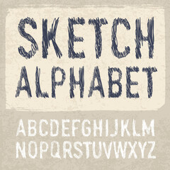 Hatching Alphabet Symbols Set. Vector, EPS 10.