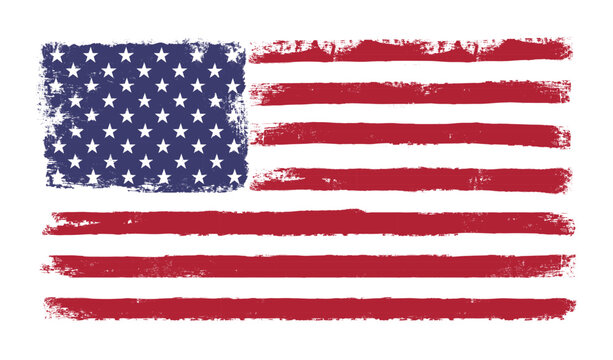Stars and stripes. Grunge version of American flag with 50 stars and "old glory" original colors. Vector, EPS 10.