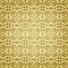 vector seamless floral golden pattern, can be used as backgrounds, patterns, wrapping paper, eps 10, gradient mesh