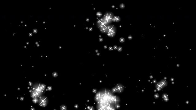 Sparkling Trail Glittering particle effect Magic Spark shine stars loop Animation video transparent background with alpha channel.