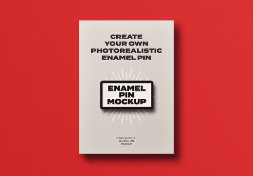 Enamel Pin Mockup Template Card Logo Soft Apparel Clothes