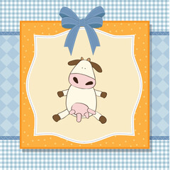 fun greeting card with cow