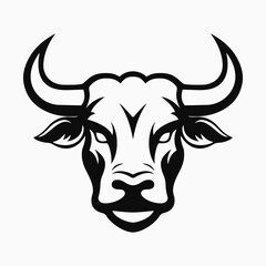 Bull head, face logo. Vector mascot template