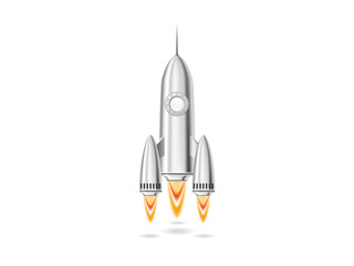 Metal rocket launch made with gradient mesh © Designpics