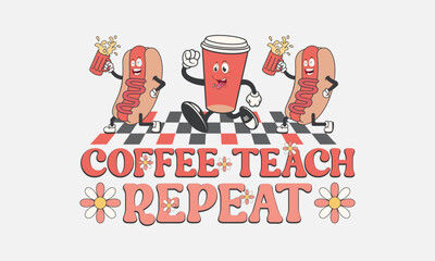 Teacher Retro Flower Sublimation Bundle