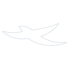 Qixi Festival flying magpie bird silhouette illustration. Hand drawn Asian style vector, isolated. Traditional Chinese, Japanese holiday design element, China Valentines Day