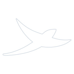 Qixi Festival flying magpie bird silhouette illustration. Hand drawn Asian style vector, isolated. Traditional Chinese, Japanese holiday design element, China Valentines Day