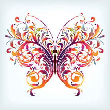 illustration drawing of abstract butterfly