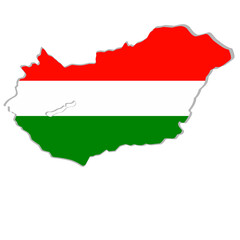 hungary map in flag colors