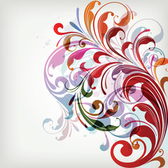 illustration drawing of floral background