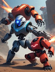 Robot cyborg soldier Generated AI Image