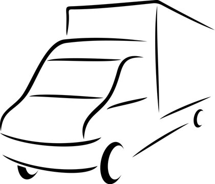 Concept of delivery on design with van