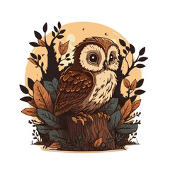 owl on a branch vector illustration for t shirt sticker and many more