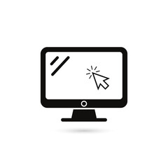 Computer Icon. Computer sign and symbol. Laptop icon flat design vector template 