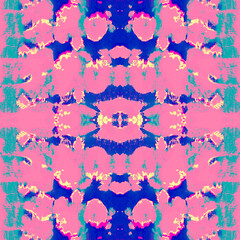 Seamless Psychedelic Print. Romantic Ikat. Pink