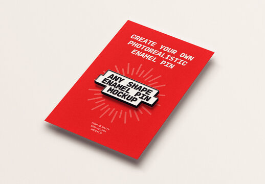 Enamel Pin Mockup Template Card Logo Soft Apparel Clothes