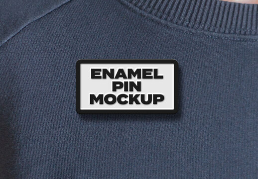 Enamel Pin Mockup Template Card Logo Soft Apparel Clothes
