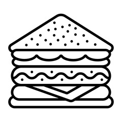 Parmesan crusted panini vector line icon design, Bakery and Breadsmith symbol, Cuisine Maestro sign, food connoisseur stock illustration, Grilled Sandwich concept
