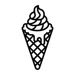 poke or cornet vector line icon design, Bakery and Breadsmith symbol, Cuisine Maestro sign, food connoisseur stock illustration, Ice cream cone concept