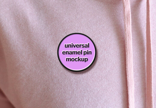 Enamel Pin Mockup Template Card Logo Soft Apparel Clothes
