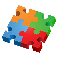 Colorful puzzle. Illustration for design on white background