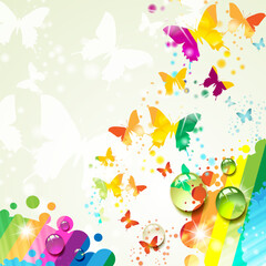 Colorful background with butterfly