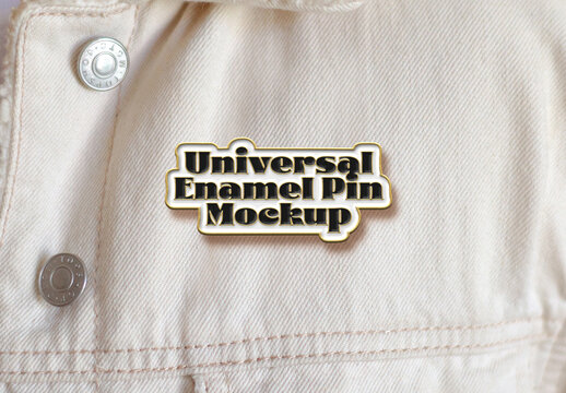 Enamel Pin Mockup Template Card Logo Soft Apparel Clothes