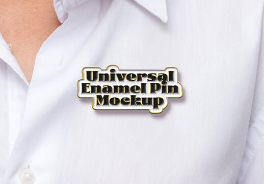 Enamel Pin Mockup Template Card Logo Soft Apparel Clothes