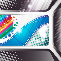 Obraz premium Banner with film frames and stars