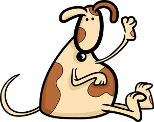 cartoon illustration of cute spotted dog or puppy