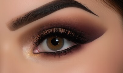 Obraz premium a close up of a woman's eye with long lashes. generative ai