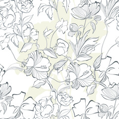 Floral seamless pattern with a lot of flowers
