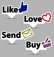 Creative set of useful emoticons for web, print and design.