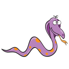 Vector illustration of smiling cute cartoon snake.
