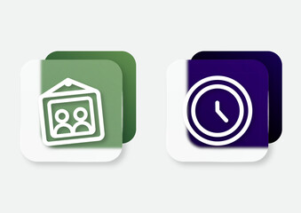 Gallery and clock icon vector