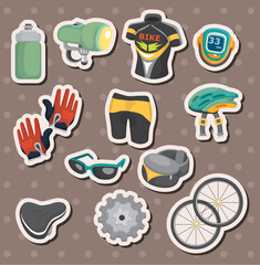 cartoon bicycle equipment stickers