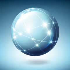 Globe with satellites. Vector illustration, EPS10