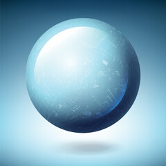 Globe icon with abstract successful graphs. Vector illustration, EPS10