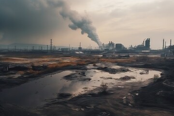 Confronting Smoggy Cityscape. Battling Industrial Pollution. Impacts of Industrial Emissions