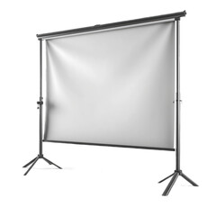 Fototapeta premium Freestanding room projector screen isolated on transparent background. Generative AI