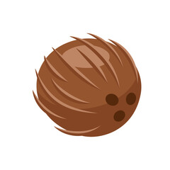 Coconut icon isolated on white background. Cartoon style. Vector illustration