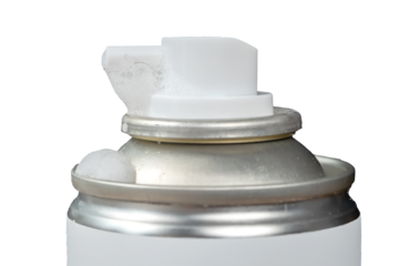 Shoe cleaner spray can bottle on white background