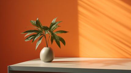 Obraz premium A minimalist image of a plant on a desk