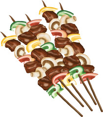 barbecued camping food,roast beef