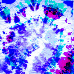 Multicolor Spiral Painting. Tie Dye T-Shirt.